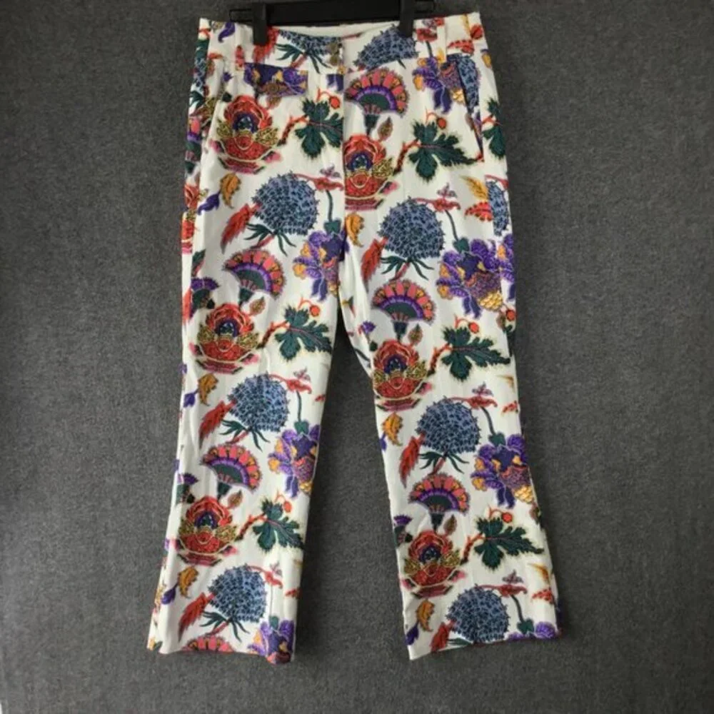 J.‎ Crew Re-Imagined Anderson Floral Textured Cropped Pants Sz 8